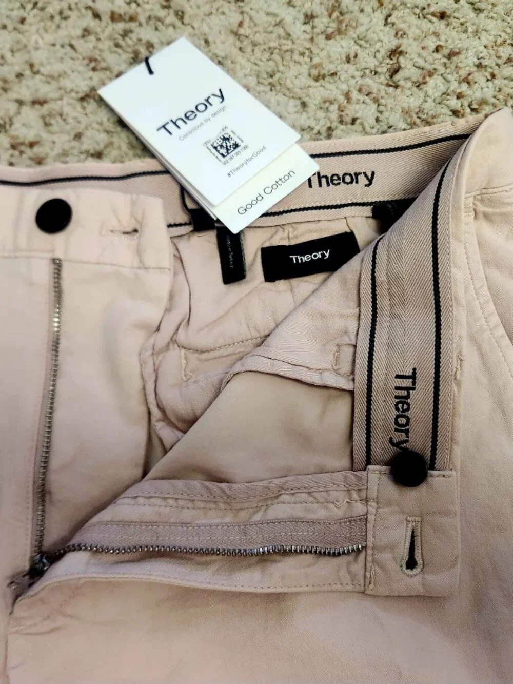 Theory men's shorts 34 dusty pink cotton NWT
